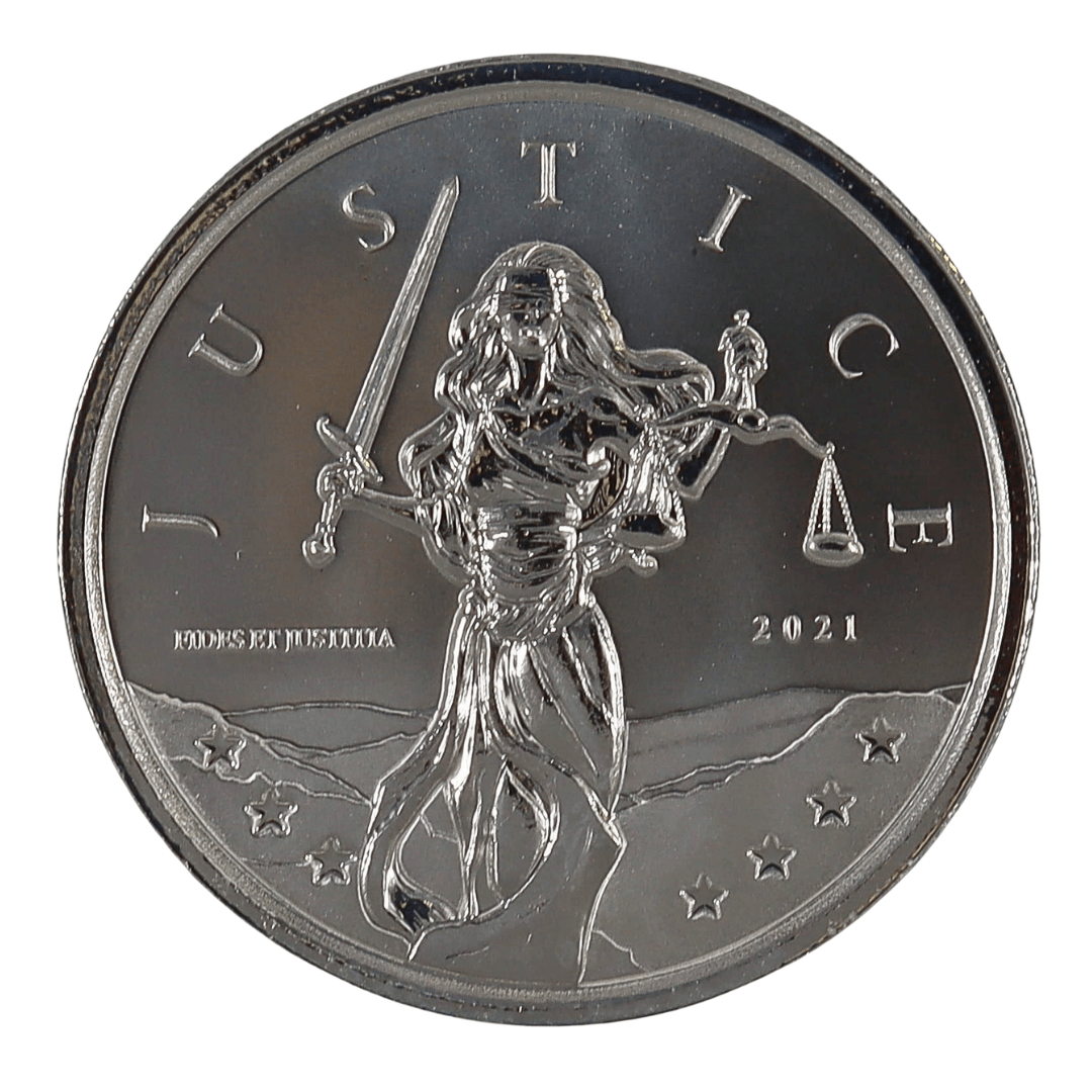 1 oz Silver 2021 Gibraltar Lady Justice Coin – Express Gold Refining