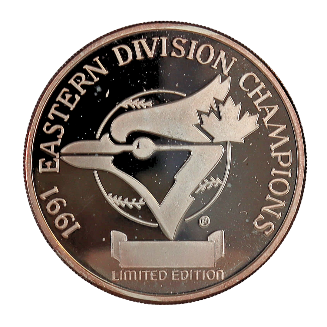 1 oz Silver 1991 Eastern Division Champions Toronto Blue Jays Coin