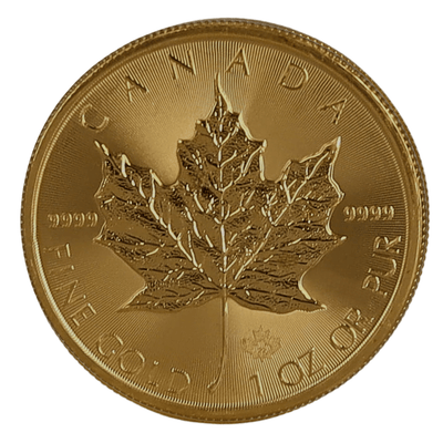 1 oz Gold Canadian Maple Leaf 2013-2023 Coin 99.99% With The DNA Etching