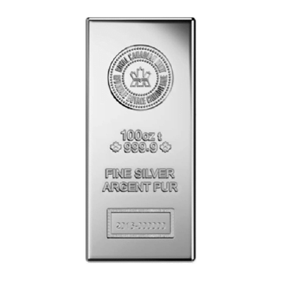 100 oz Silver Royal Canadian Mint Bar 9999