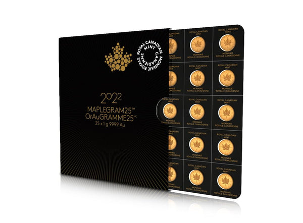 25 g 2022 Gold Maple Leaf Coin (25 x 1 g) 99.99%