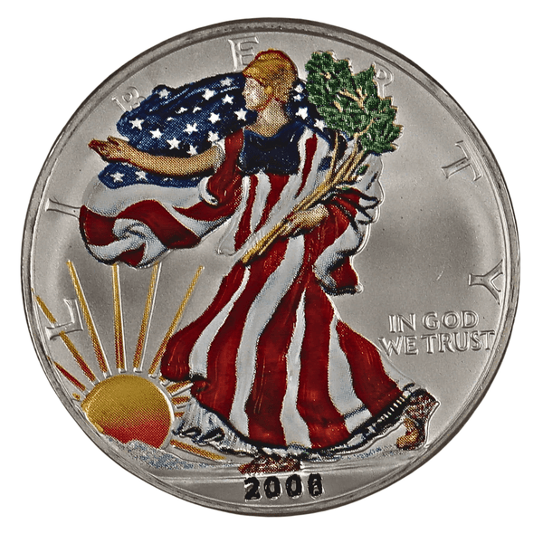 1 oz Silver 2008 Painted Lady US Silver Eagle Dollar $1 Coin