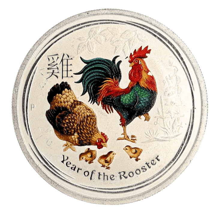 1 oz Silver 2017 Australia Year Of The Rooster 50 Cent Coin 1 oz Silver 2017 Australia Year Of The Rooster 50 Cent Coin