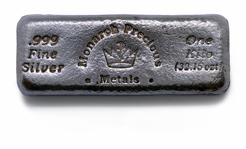 1 kg Silver Monarch Precious Metal Bar 99.9%
