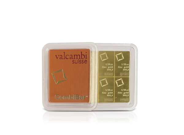 1 oz (10 x 1/10 oz) Gold Valcambi Suisse CombiBar 9999