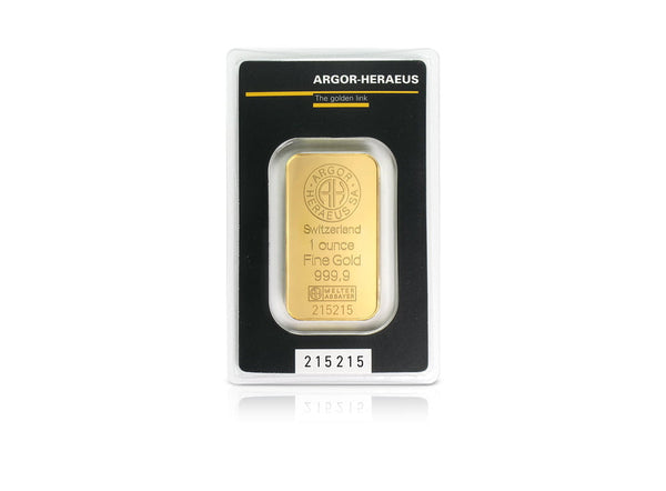 1 oz Gold Argor-Heraeus Bar 9999