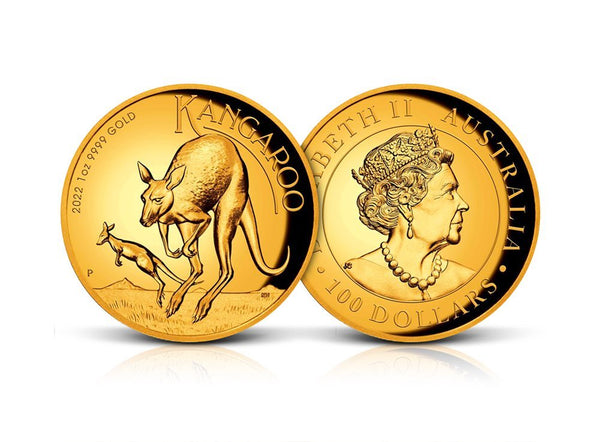 1 oz Gold Australian Kangaroo 2022 Coin 99.99%