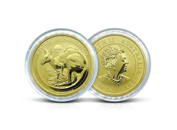 1 oz Gold Australian Kangaroo 2021 Coin 99.99%