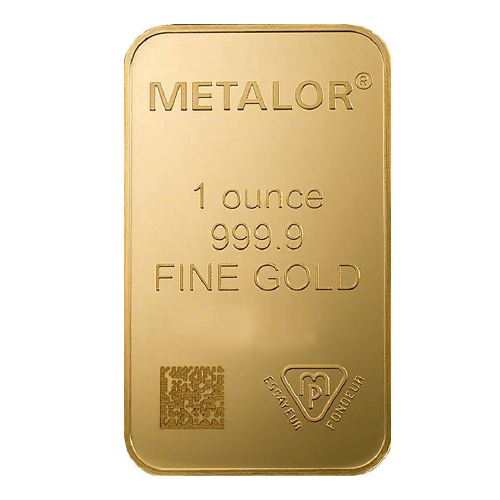 1 oz Gold Metalor bar 99.99%