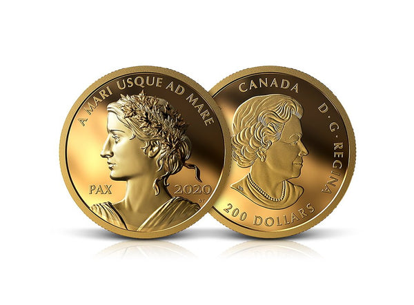1 oz Gold Peace Dollar Royal Canadian Mint 2020 Coin 99999