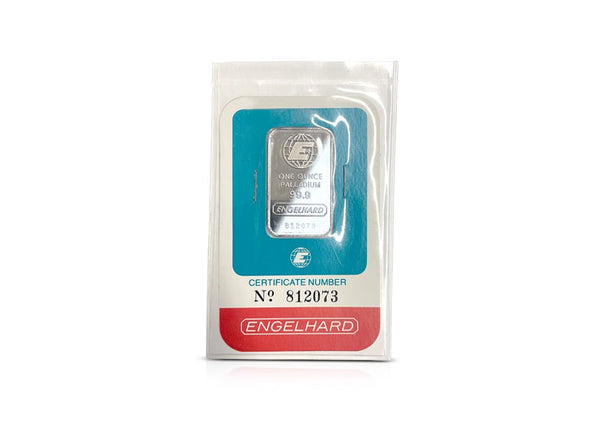 1 oz Palladium Engelhard 99.9 Bar - Vintage Sealed Assay