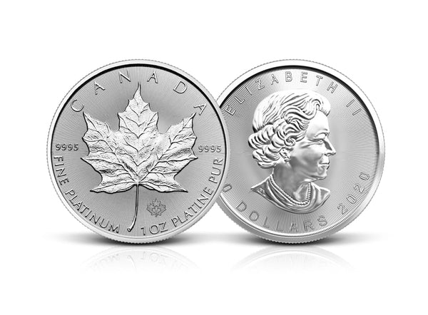 1 oz Platinum Canadian Maple Leaf Coin 99.95% (random years)