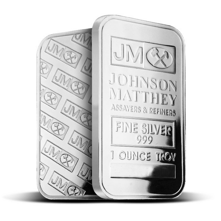 JOHNSON MATTHEY 1オンス ファインシルバー 1 oz vintage, premium Johnson Matthey Silver Bar – Express Gold