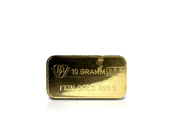 10 g Gold Swiss Bank Corporation - 1874 Schweizerischer Bankverein Bar 9999