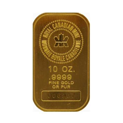 10 oz Gold Royal Canadian Mint Bar 99.99%