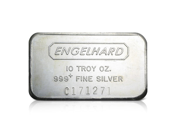 10 oz Silver Bar Engelhard 999+ Fine Silver