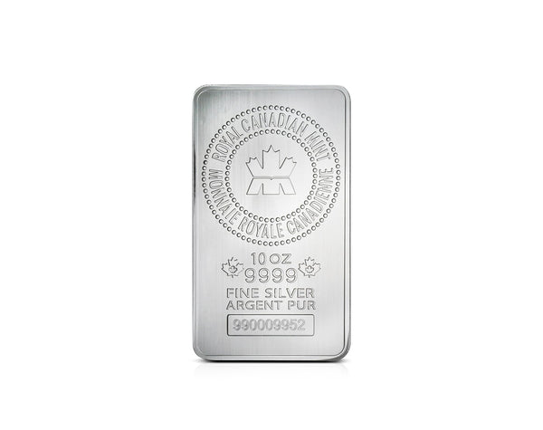 10 oz Silver Royal Canadian Mint Bar 9999