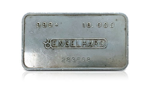 10 oz Silver Bar Engelhard - Bull Logo 999