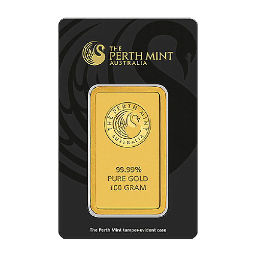 100 G Gold Perth Mint Bar 99.99%
