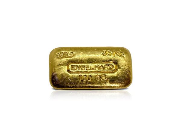100 g Gold Engelhard Casting Bar 9999