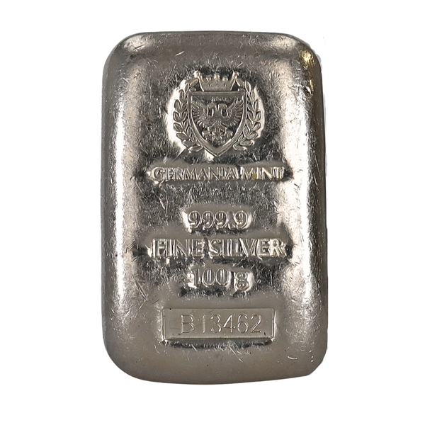 10 oz Silver Cast Bar Germania Mint | Premium Investment Silver