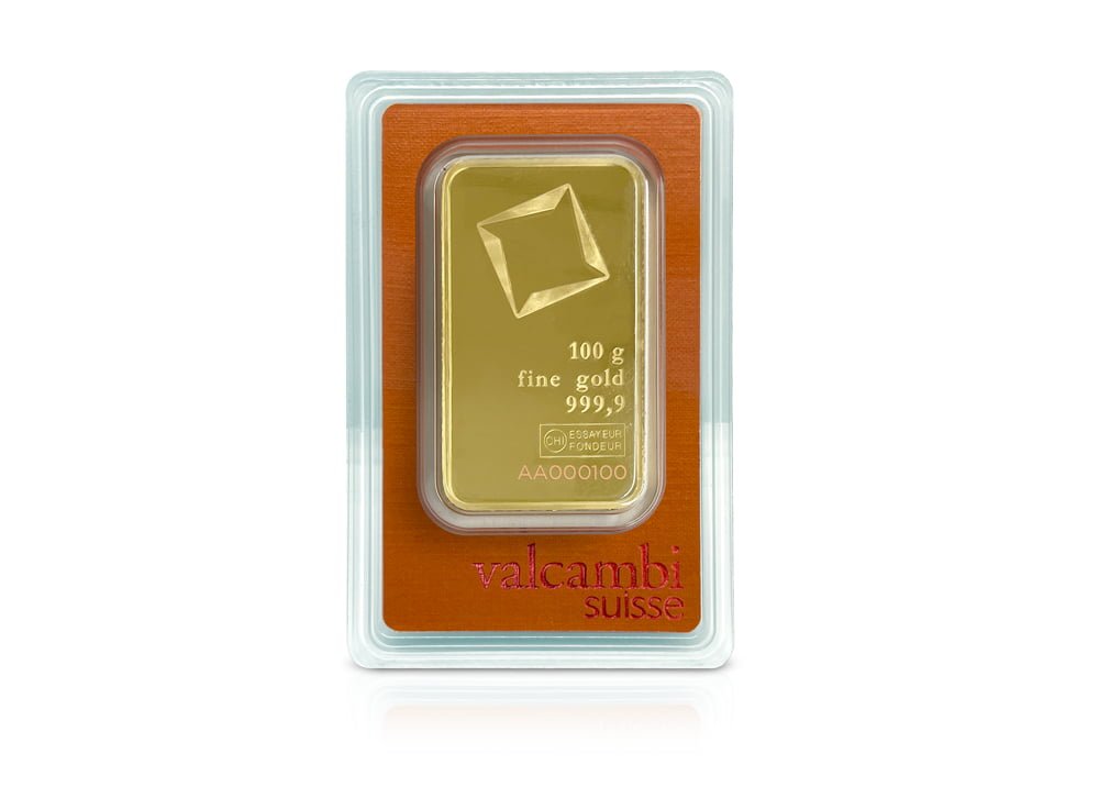 100 g Gold Valcambi Suisse Bar 9999 – Express Gold Refining