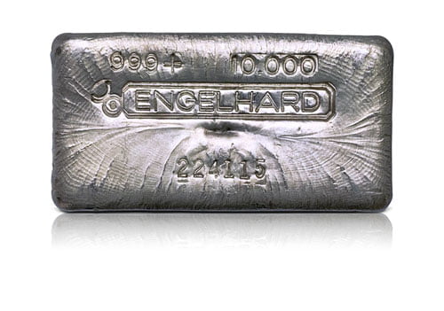 10 oz Silver Bar - Engelhard Poured 999