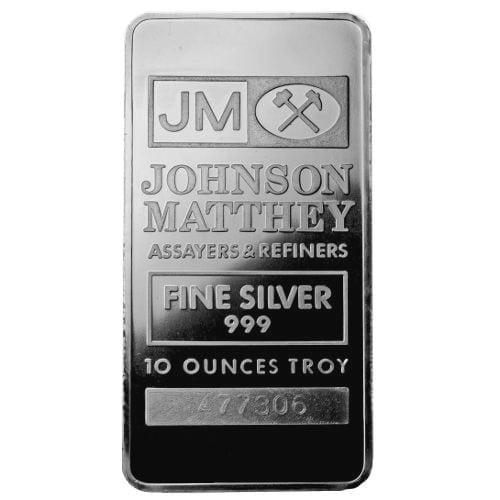 10 oz Silver Johnson Matthey Bar 99.9 – Express Gold Refining