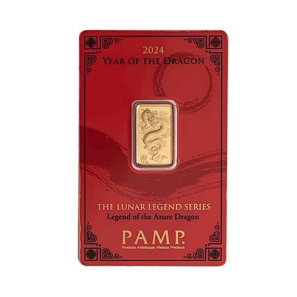 10 Gram Gold Year of the Dragon 2024 PAMP Bar