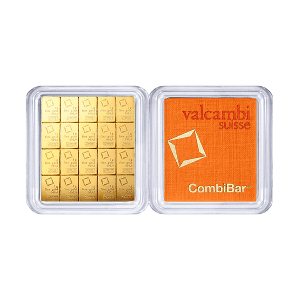 20 g (20 x 1 g) Gold Valcambi Suisse CombiBar 9999
