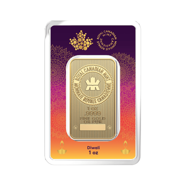 1 Oz Gold Diwali Canadian Royal Mint Bar