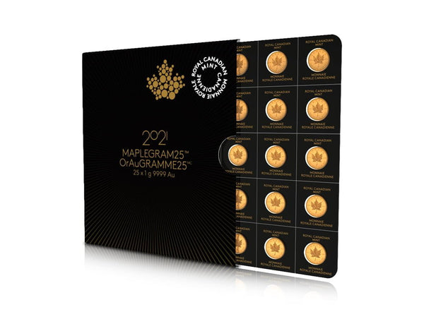 25 g 2021 Gold Maple Leaf Coin (25 x 1 g) 99.99%