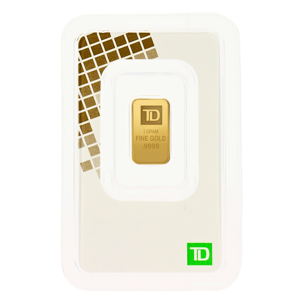 1 g Gold TD Bank Bar 9999