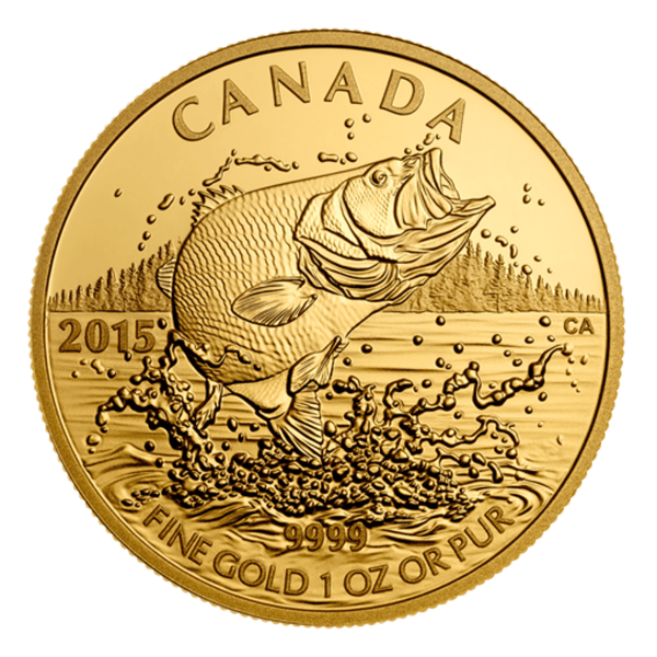 1 oz Largemouth Bass Pure Gold Coin (2015)