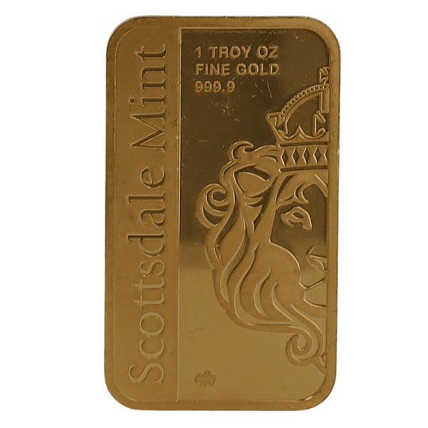 1 oz Gold Scottsdale Mint PAMP Archangel Michael Circulated Bar