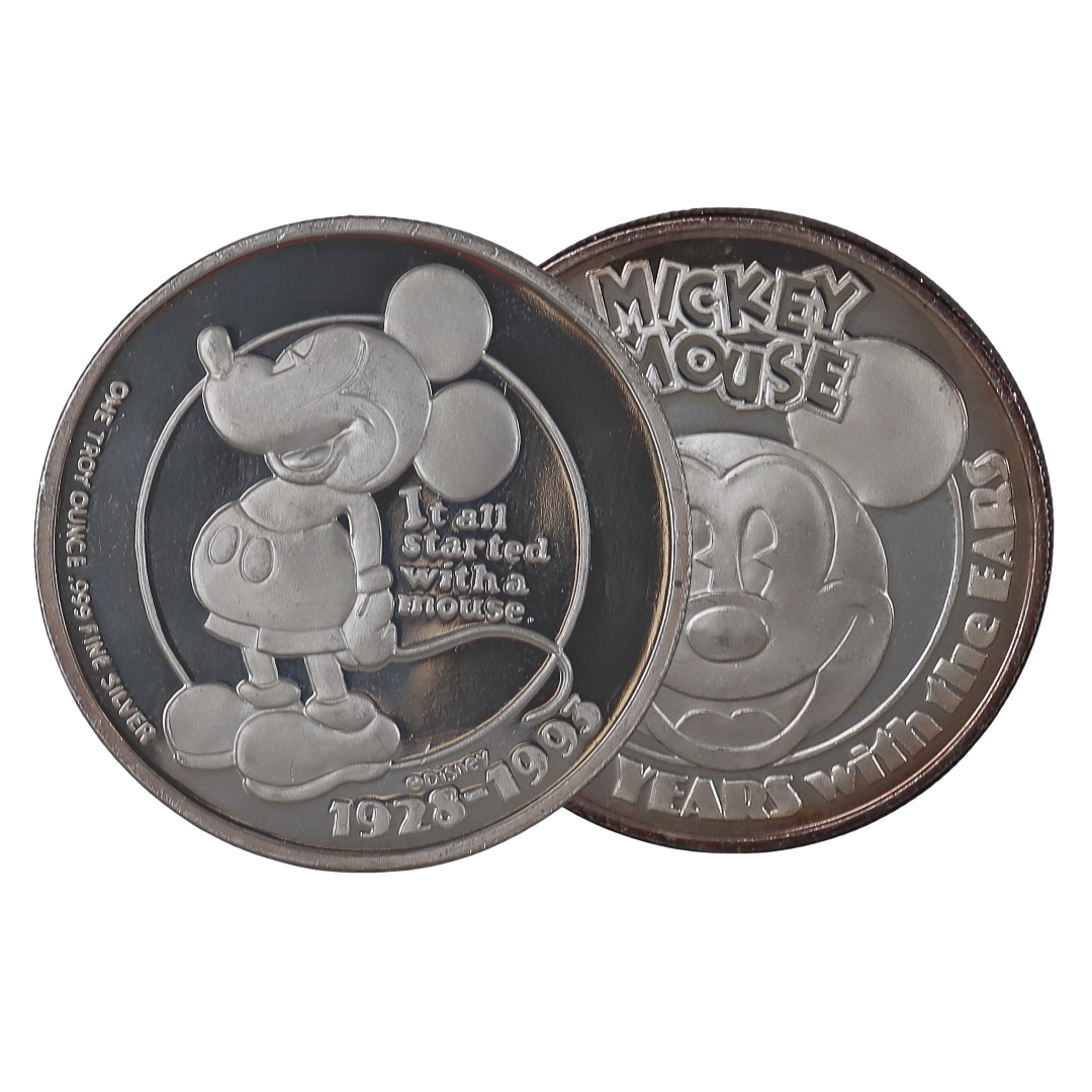 Buy 1 oz Silver Mickey Mouse Liberty Mint Coin 1928-1993 Collectible ...