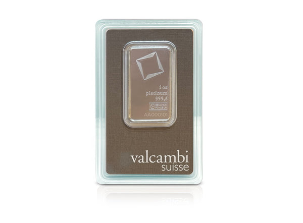 1 oz Platinum Valcambi Suisse Bar 9995