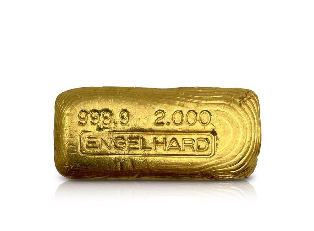 2 oz Gold Engelhard hand-poured Bar 999.9 – Express Gold Refining