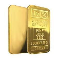 2 oz Gold Johnson Matthey bar 99.99%