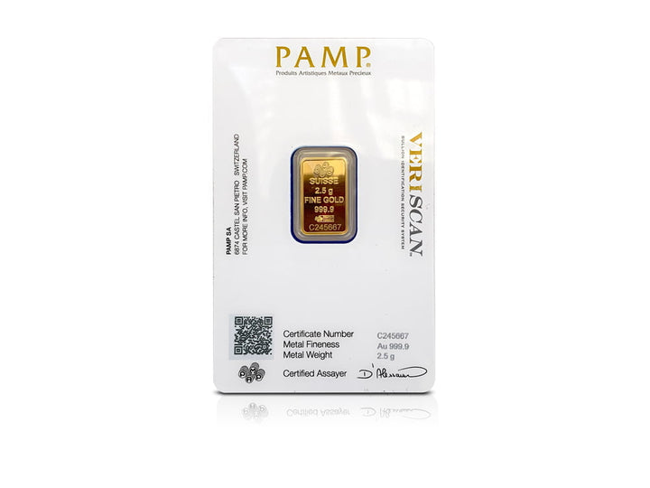 2.5 G Gold Pamp Suisse Bar
