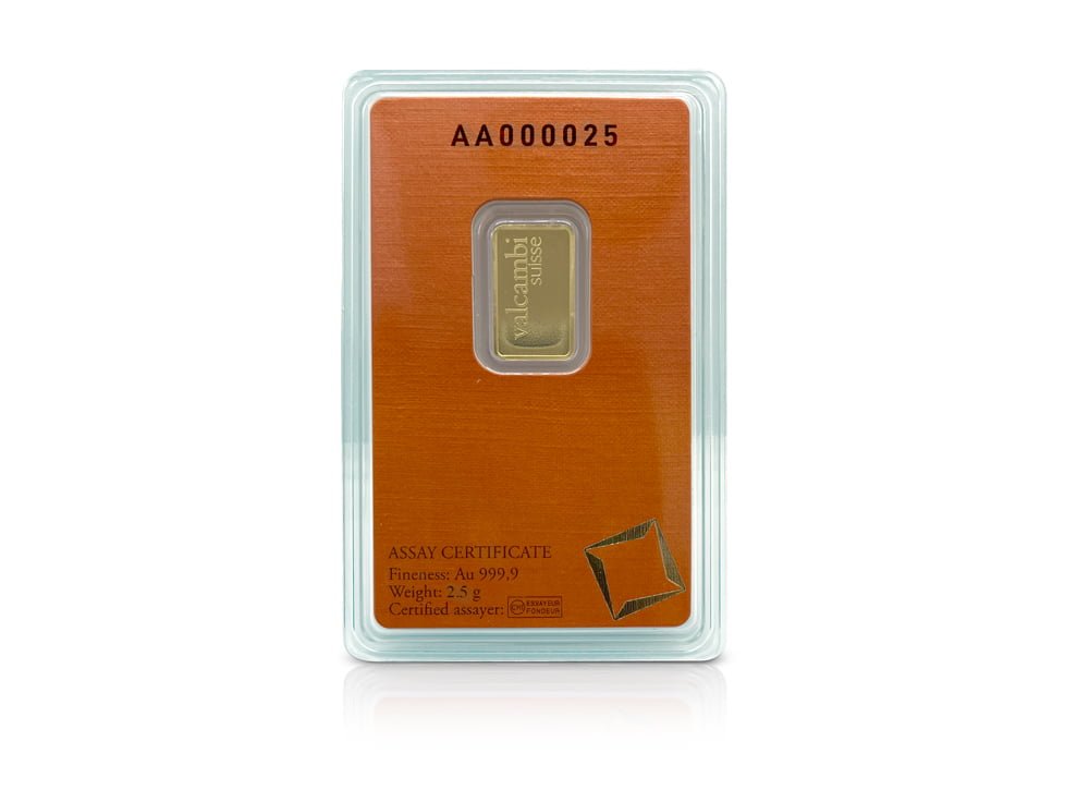 2.5 g Gold Valcambi Suisse Bar 9999 – Express Gold Refining