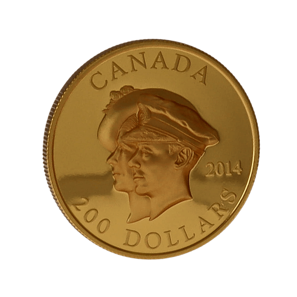 33.1 g Gold 2014 $200 The First Royal Visit, 75th Anniversary Coin