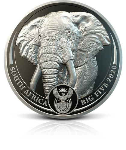 1 oz Platinum South Africa 20 Rand Big 5 Elephant Coin 99.95%