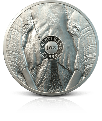 1 oz Platinum South Africa 20 Rand Big 5 Elephant Coin 99.95%