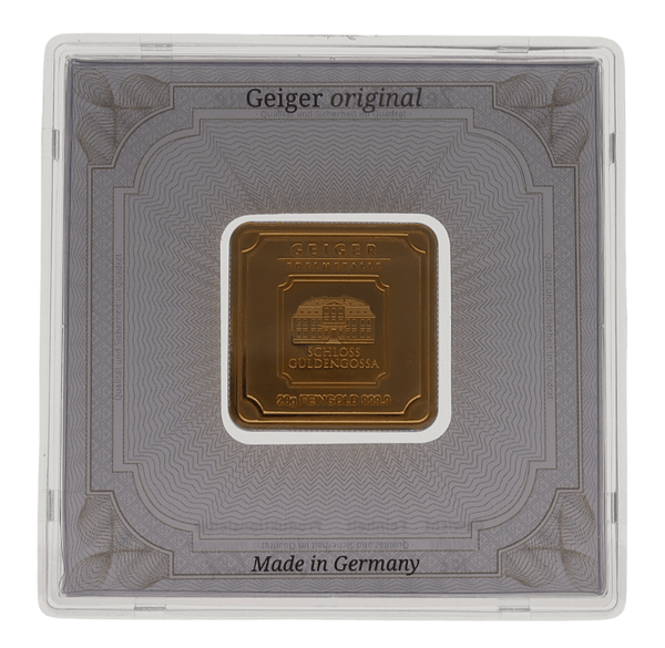 20g Gold Geiger Original Bar .9999 Fine Sealed in Carded Assay