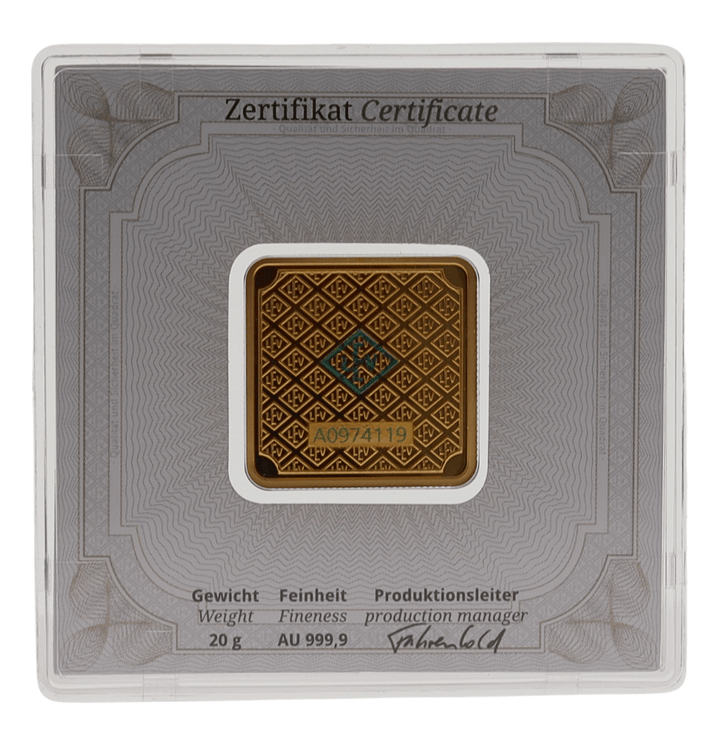 20g Gold Geiger Original Bar .9999 Fine Sealed in Carded Assay