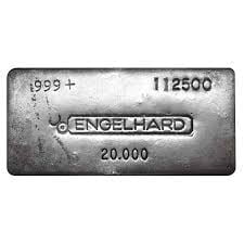 20 oz Silver Engelhard Hand Pored Bar 999
