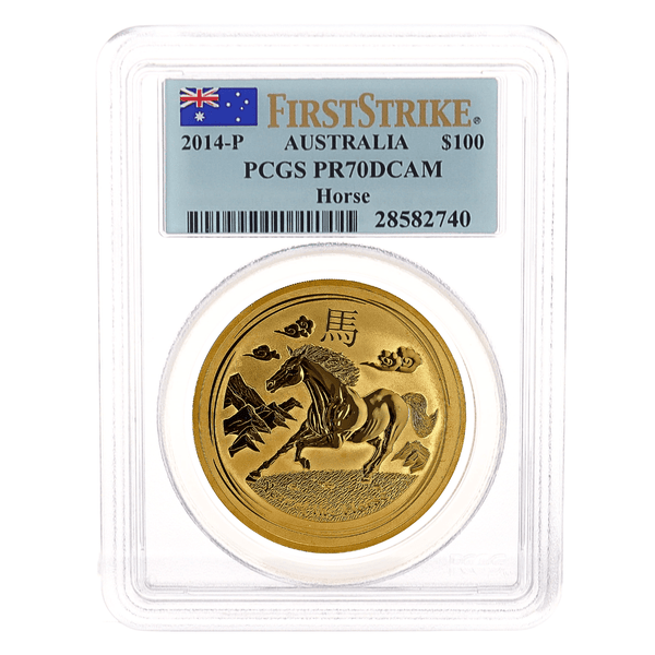 1 oz Gold 2014 Lunar Year of The Horse Australia Perth Mint