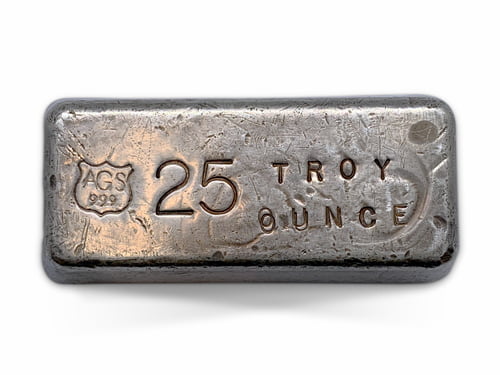 25 oz Silver AGS Vintage Bar 99.90%