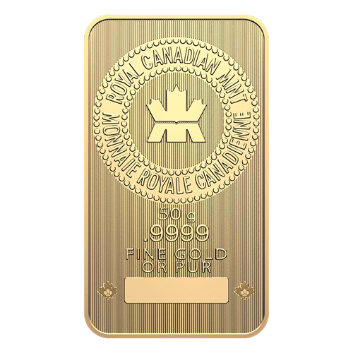 50 Gram Gold Royal Canadian Mint Bar